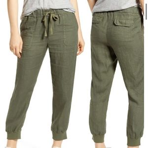 Nordstrom Olive Linen Joggers Size S